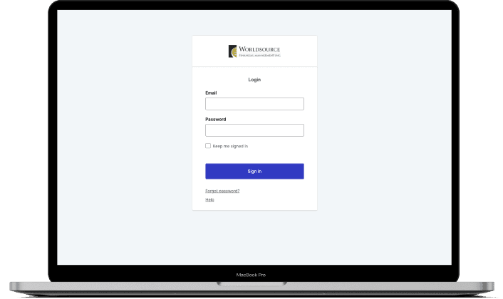 Investor portal login page